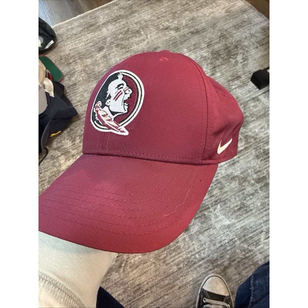Nike Florida State Seminoles Hat Cap Garnet Precurve Adjustable, On Field